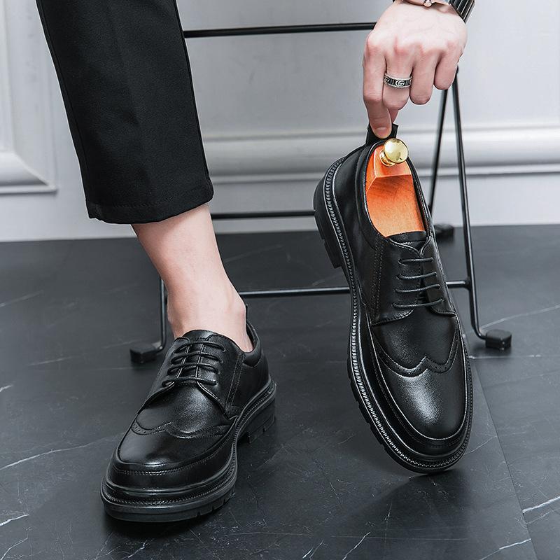 Dress Brock Leather Shoes British Fashion Business Men's Shoes Versatile Wedding Leather Shoes Leather Shoes