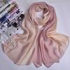 Season Solid Color Gradual Change Color Mulberry Silk Silk Scarf Women, Color Matching Women'S Scarf Shawl Yarn Beach Towel