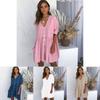 Stylish Women Summer Smock Dress With 3/4 Sleeve For Casual Beach Outings And Holidays