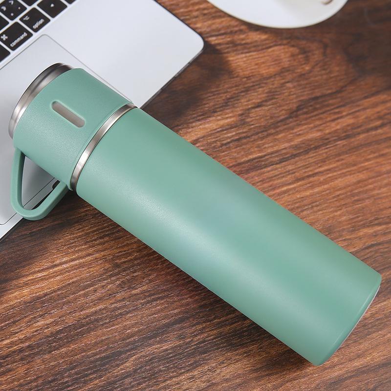 Business Stainless Steel Vacuum Flask Three-lid Gift Straight Cup Portable Outdoor Travel Mug