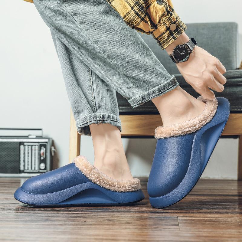 Fashion Winter Men Slippers Soft Flax Simple Cute Warm Home Men Women House Floor Indoor Slides Fur Shoes Room Flat
