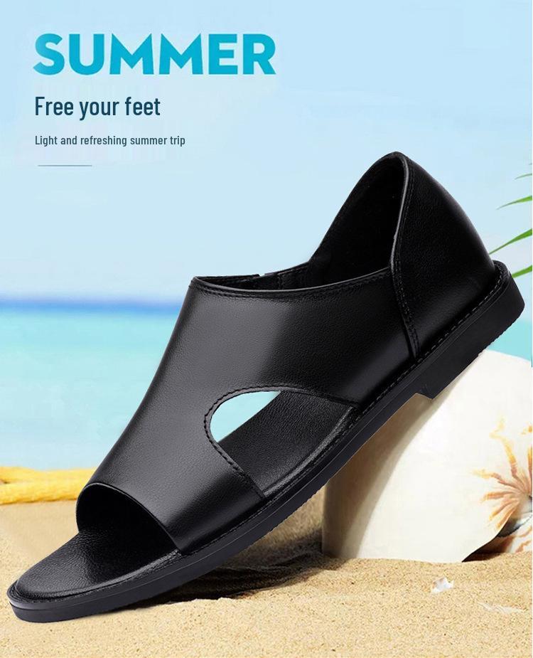 Men's Summer Genuine Leather Casual Beach Sandals