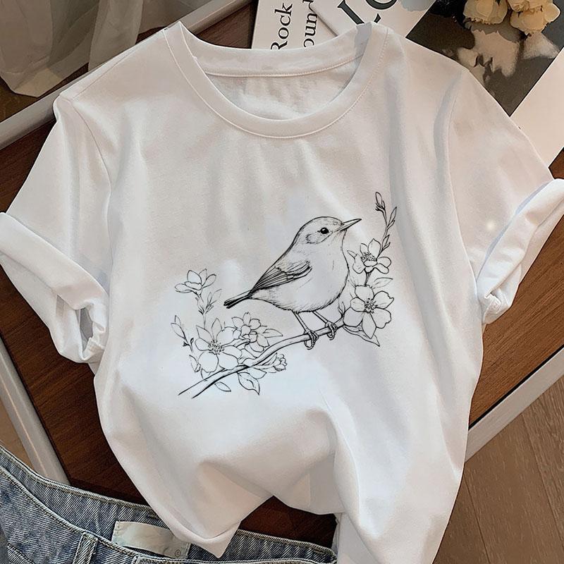 Chickadee Bird TShirt Funny Cute Bird T Shirt Nature Lover Tee Casual Summer Cotton Short Sleeve Round Neck Tees Clothes