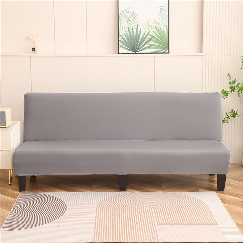 Solid Color Foldable Armless Sofa Bed Cover