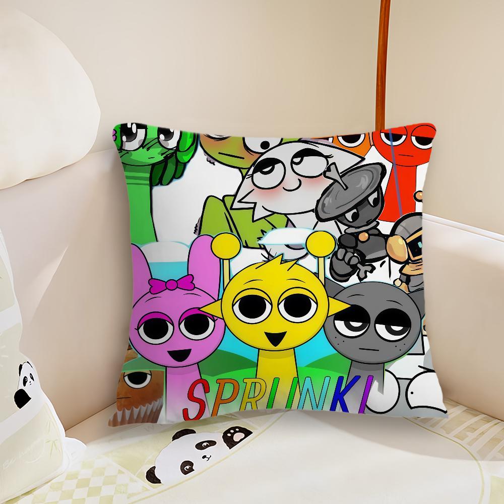 SSprunki IIncredibox yastık kılıfı Yastık Kılıfı Peluş Kumaş Yumuşak Çift Taraflı Baskı Kanepe Yastık Kılıfı Atkı Yastık Kılıfları