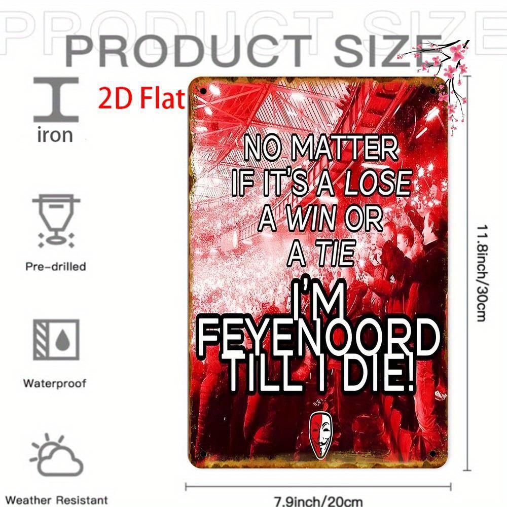 

Vintage Metal Sign FEYENOORD Passion Retro Wall Art with RedBlack Design WaterproofDustproof Perfect for Home Decor Pa aluminum 20x30cm