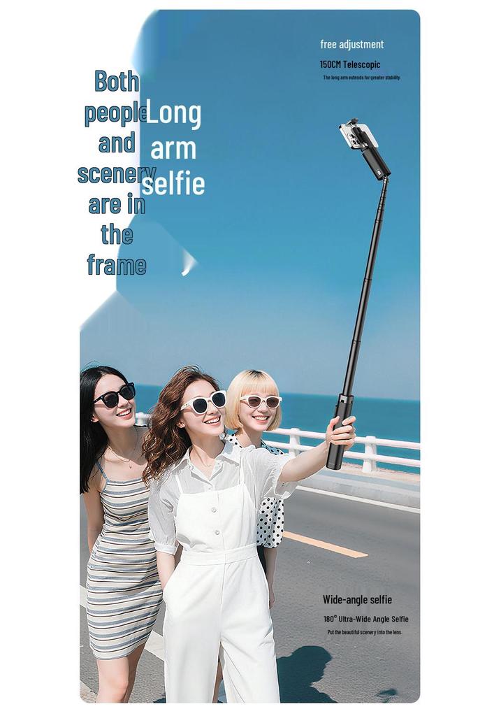 Selfie Stick with Fill Light & AI Face Tracking for Live Streaming & Photography