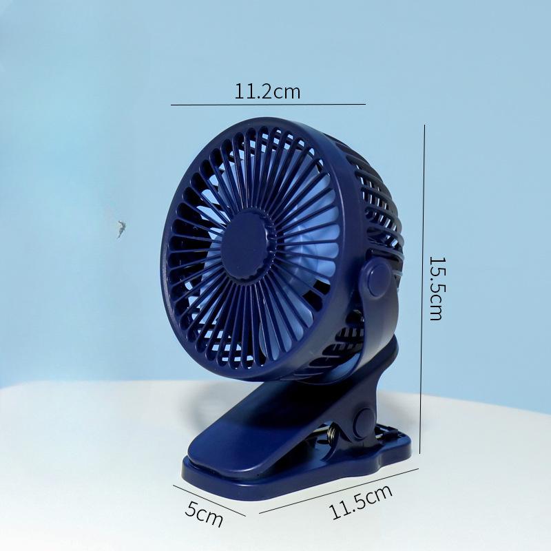 

Настольный вентилятор с зажимом, тихий большой ветер, складная маленькая коляска, уличная студенческая зарядка, маленький вентилятор 11.5*15.5*11.2cm Plug-in синий