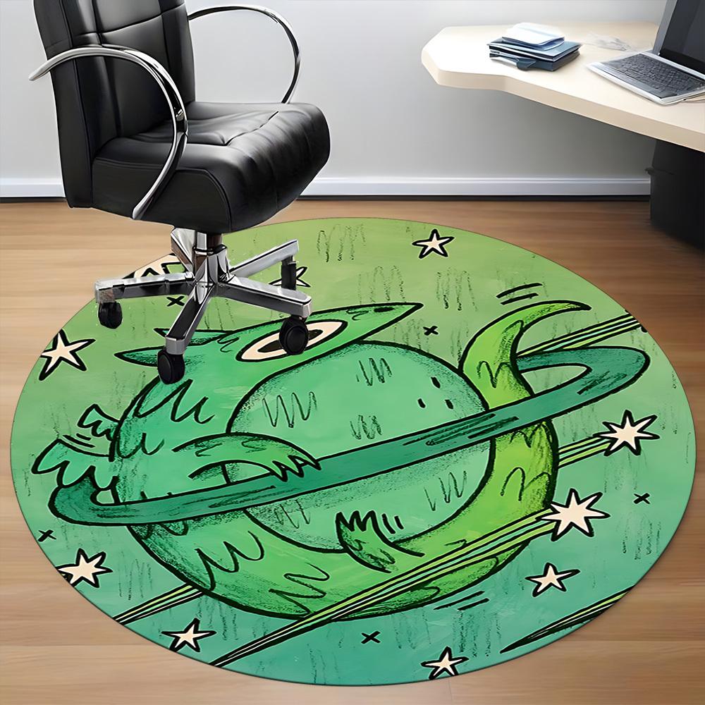 1pc Space Creature Office Round Area Rug,  Mat Suitable For Office, Under Office Chairs Bedroom Living Room Home Decor, Room Deco