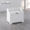 Wooden Storage Chest with Lid, White, 61L Capacity, Modern Design