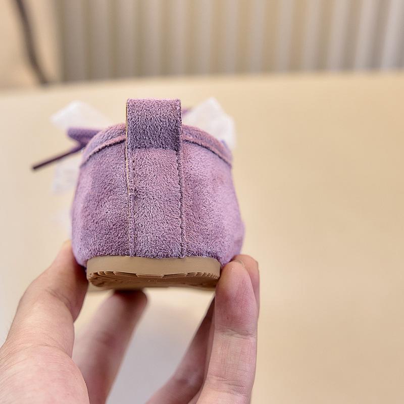 2025 Autumn Korean Retro Casual Shoes for Kids with Bow, Pearl, and Lace-up Design