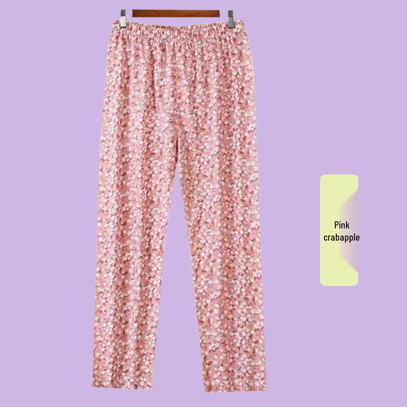 

Mother s Summer New-Style Suit: Loose Two-Piece Set with Short-Sleeve Top and Long Pants for Elderly Women XL for 45-55 kg
