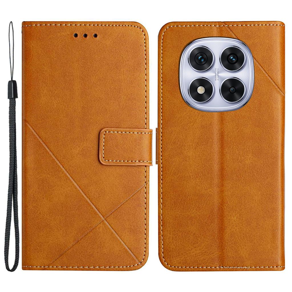 Für Xiaomi Redmi Note 14 Pro+ 5G/Note 14 Pro 5G/Note 14 Pro 4G/Poco X7 5G Lederhülle Linienmuster Brieftasche Handyhülle