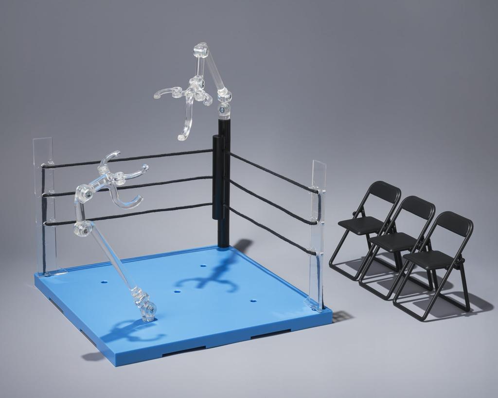TAMASHII NATIONS Tamashii STAGE ACT Ring Corner Pipe Chair Set for 170mm ABS Cotton Painted Base (Neutral Corner) & S.H.Figuarts Approx. &