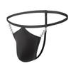 Men'S Sexy Thong With Pearl Thin Breathable Low Waist Pouch Underwear Ultra-Thin Low Rise T-Back Bikini Briefs Sissy Panties