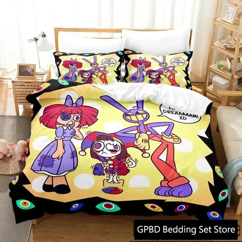 Luxury New 3D Print Cartoon Amazing Digital Circus Bedding Set Double Twin King Duvet Cover Pillowcase Boys Girls Adults Bedroom