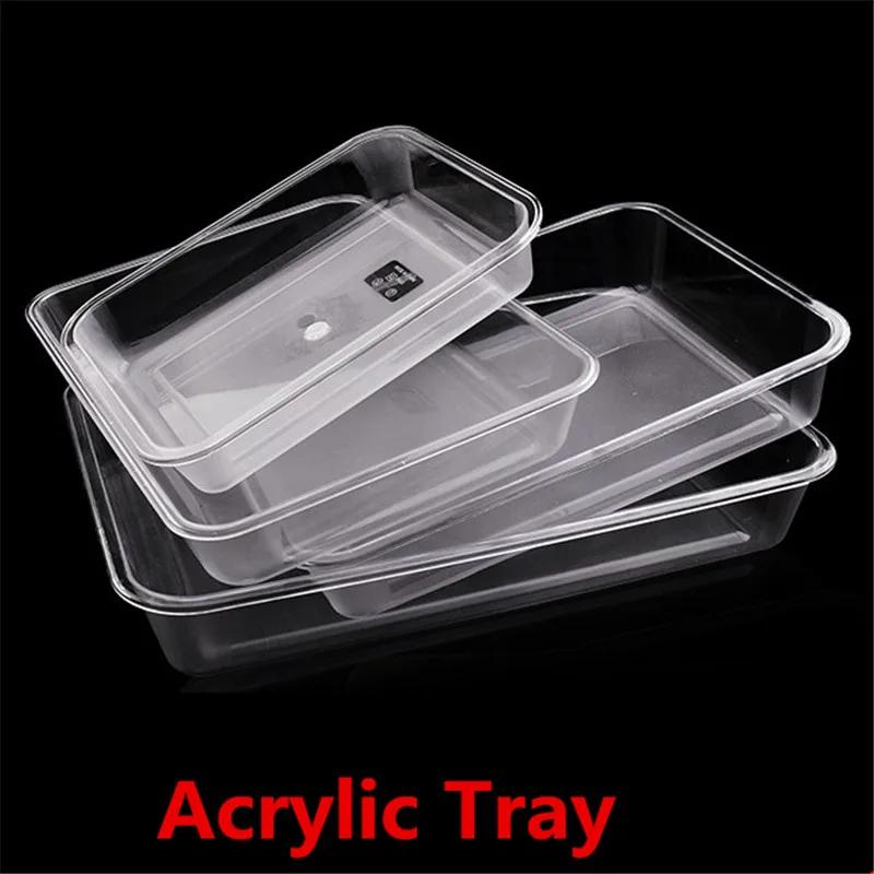 Acrylic Plastic Serving Trays Transparent Rectangular Serving Fruit Vegatable Food Tray Dishes Dinner Set Square Plates Dishes