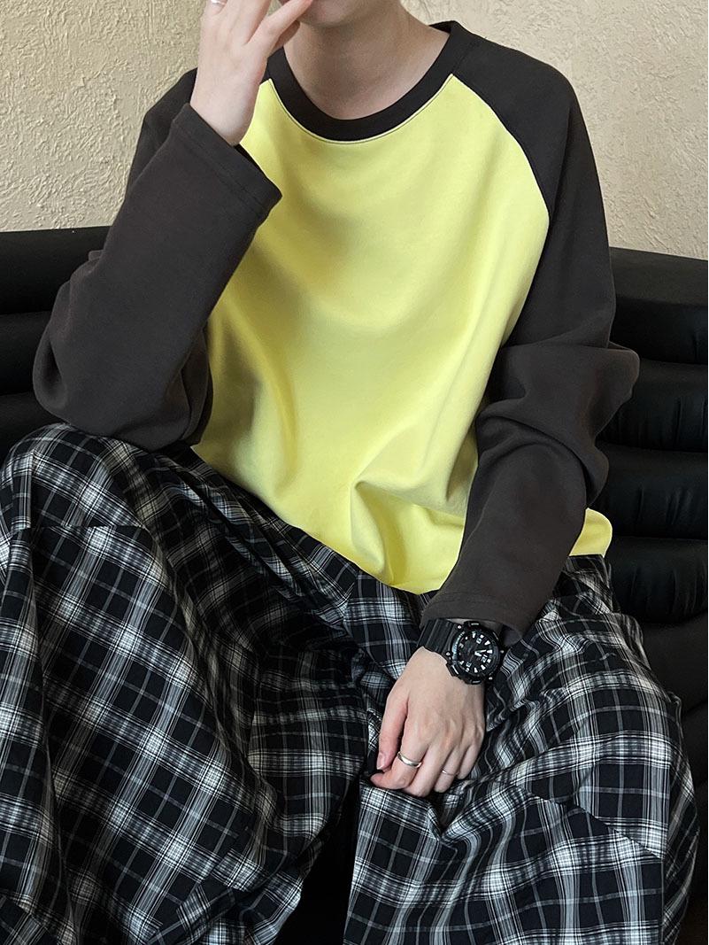 

Женская футболка с длинным рукавом в стиле ретро Luxi контрастного цвета - новинка весны 2025 года, свободный топ Niche Design 2911