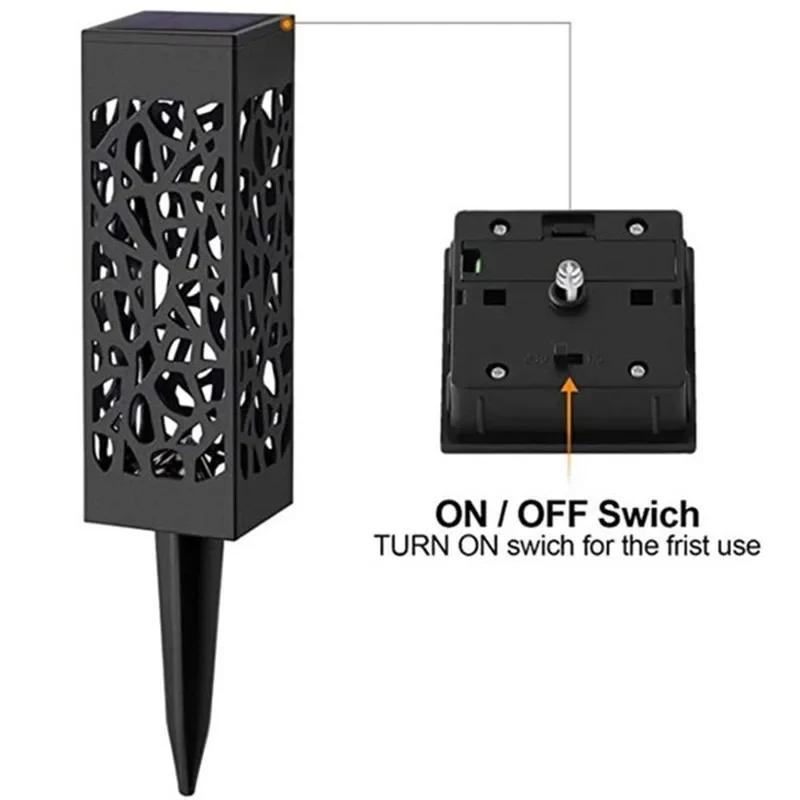 Waterproof Solar Lawn Lights Outdoor IP65 Warm/Cold White LED Landscape Lighting for Garden Pathway Decoration Hollow Design