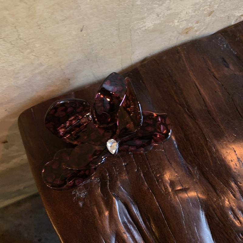 Французская Мода Элегантная Высокая Прическа Ацетатная Заколка-Краб для Волос Стразы Аксессуары для Волос Головной Убор В Форме Цветка