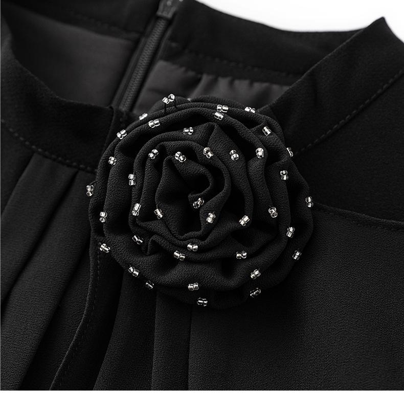 Elegantes High-End Perlen 3D Blumenband Abendkleid, Südol-Mode-Stil