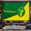Wall Hanging Tapestry Custom NameNorwich City Pattern Personalized Printed Fabric Wall Decor