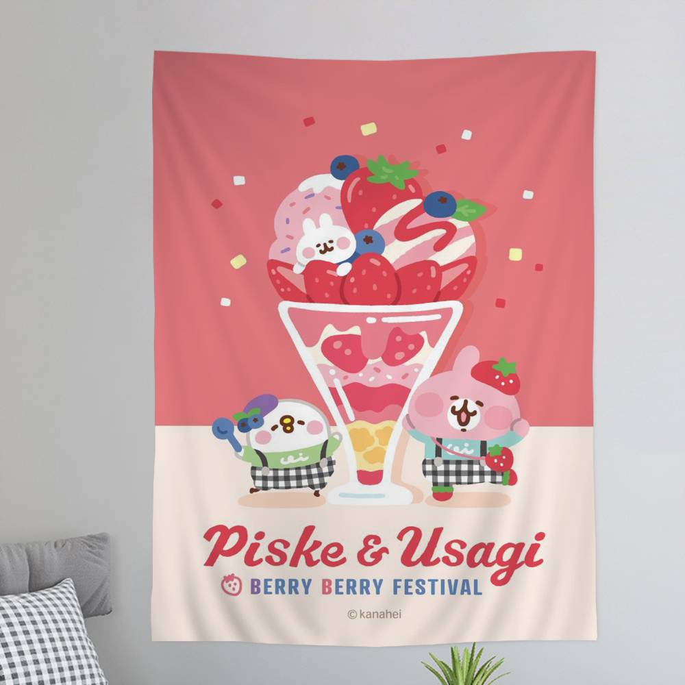 UUsagi piske Cartoon Tapestry Art Science Fiction Room Home Decor Art Home Decor