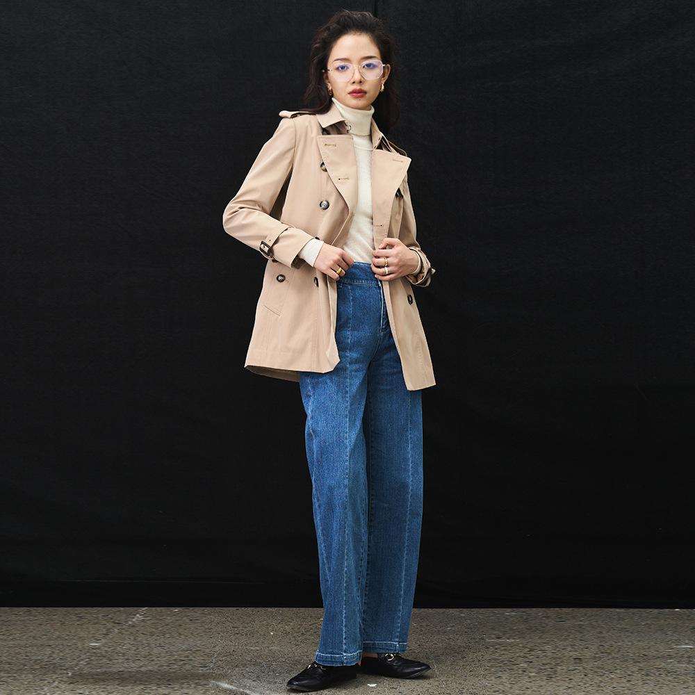 24S Autumn New Classic Gabadian Double-breasted Belt Slim-fit Windbreaker Jacket Women