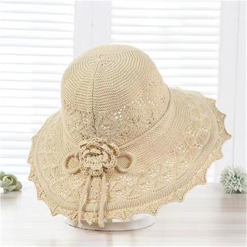 Summer Sun Hat For Women With Wide Brim And Adjustable Ribbon For Beach And Outdoor Activities