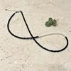 Natural freshwater pearl black spinel necklace women's s911 sterling silver sweet cool wind collarbone chain accessories light luxury high sense