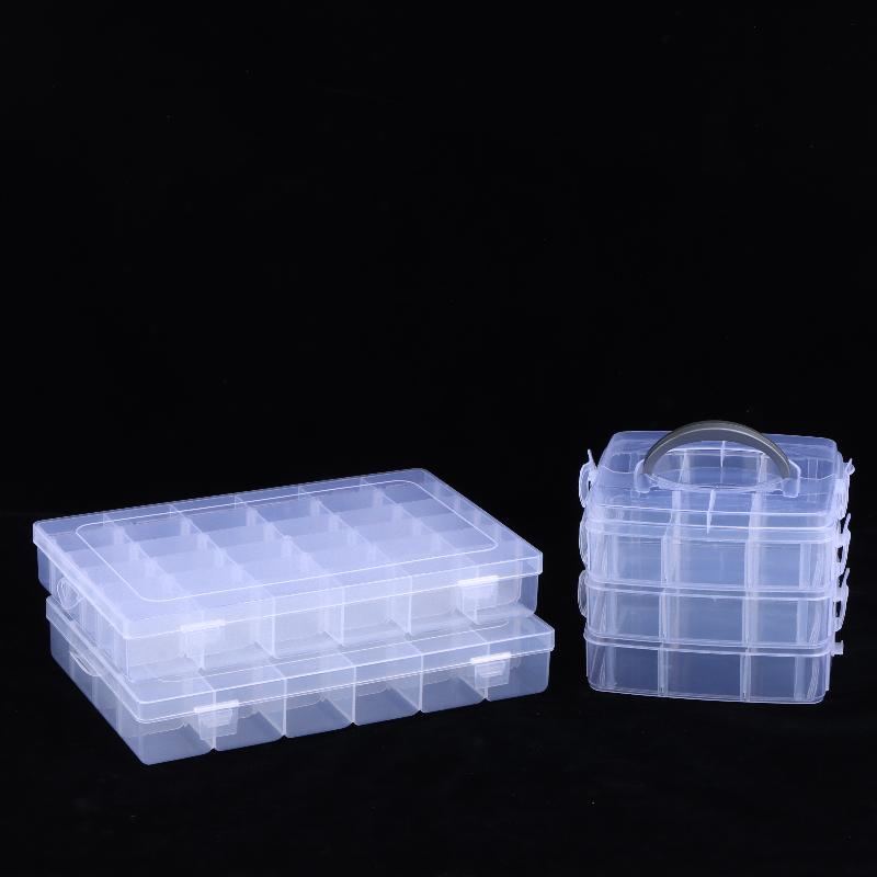 1/3 Stuks Sieraden Oorbellen Doos Container 15/18/24/28/30/36 Vakjes Transparante Plastic Compartiment Doos Schroef Gereedschap Opbergdozen