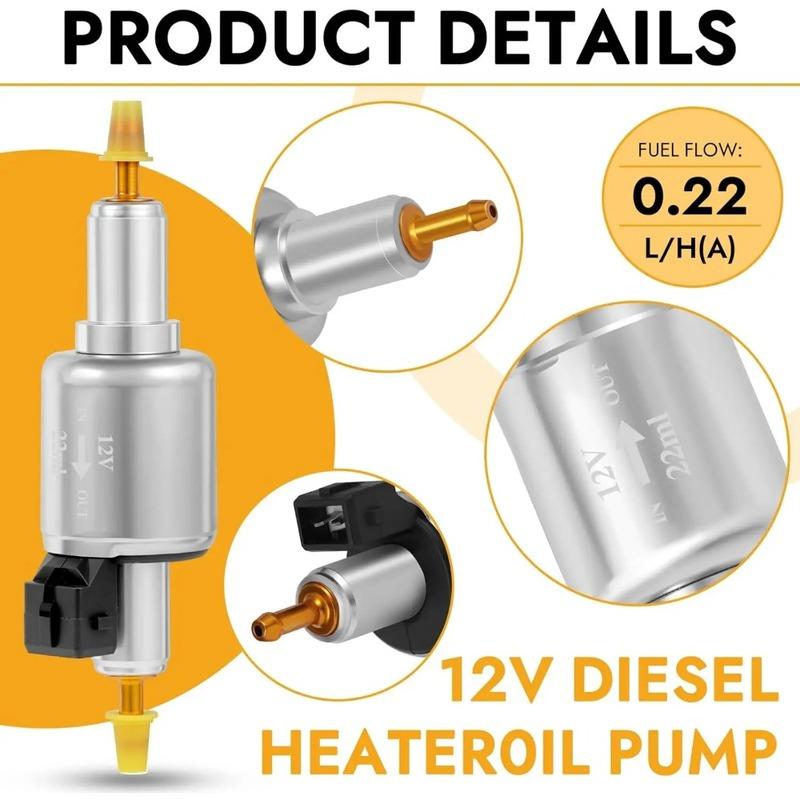 Diesel heater fuel pump, 12V 22ML quieter gas air heater electric fuel pump, used for 2KW 5KW 8KW air diesel parking heater pump