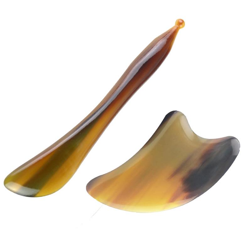 Natural Ox Horn Gua Sha Board Suitable for the Whole Body, Promoting the Flow of Meridians Neck and Leg Beauty Massage Board