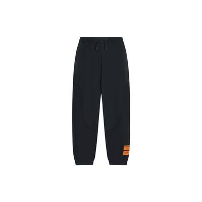 Li Ning Fashion Series Label Pattern Elastic Waist Breathable Cuffed Knitted Sports Pants Men Bottoms Black AKLSD61-2