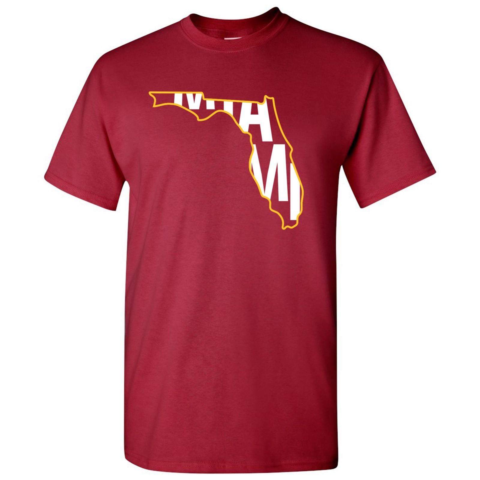 Miami Basketball State Outline Unisex T-Shirt Cardinal S
