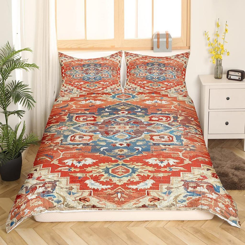 Bohemian Quilt Cover Bedding Retro Art Duvet Cover Three-Piece Set