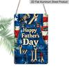 2D Flat, 1pc Patriotic Tools Overalls Father's Day Metal Wall Art Sign "Happy Father's Day" - 8*12 Inch Aluminium Rustic Home Decor, Garage Wall Art