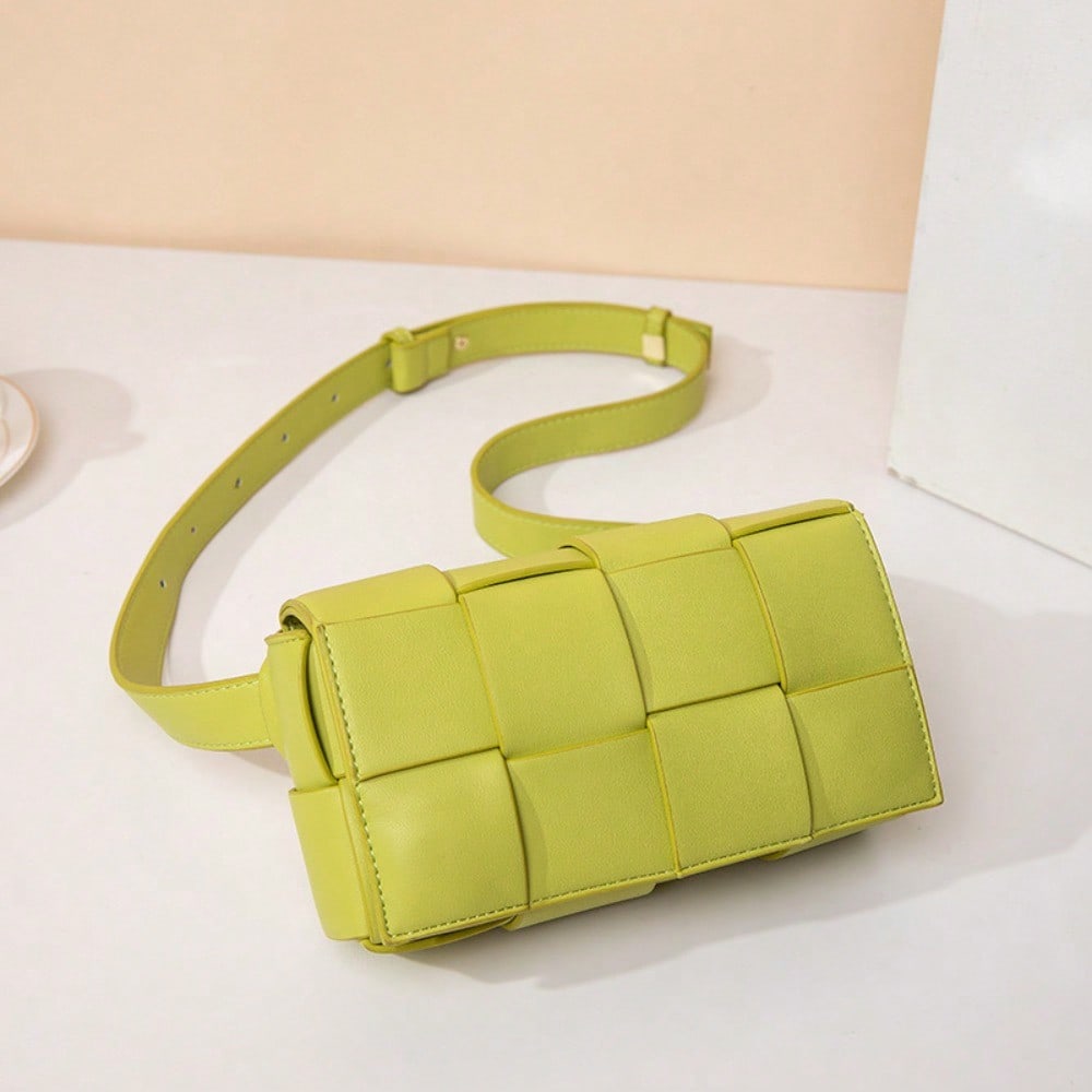 Summer Fashion Simple Shoulder Diamond Women's Bag Trend Crossbody Woven Chain Bag Women's Fanny Pack