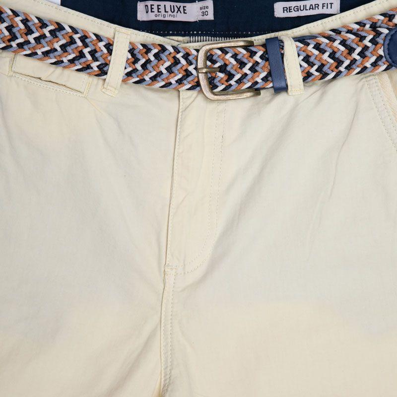 Men's DEELUXE 74 Lemon Elijah Cotton Bermuda with Colorful Woven Belt