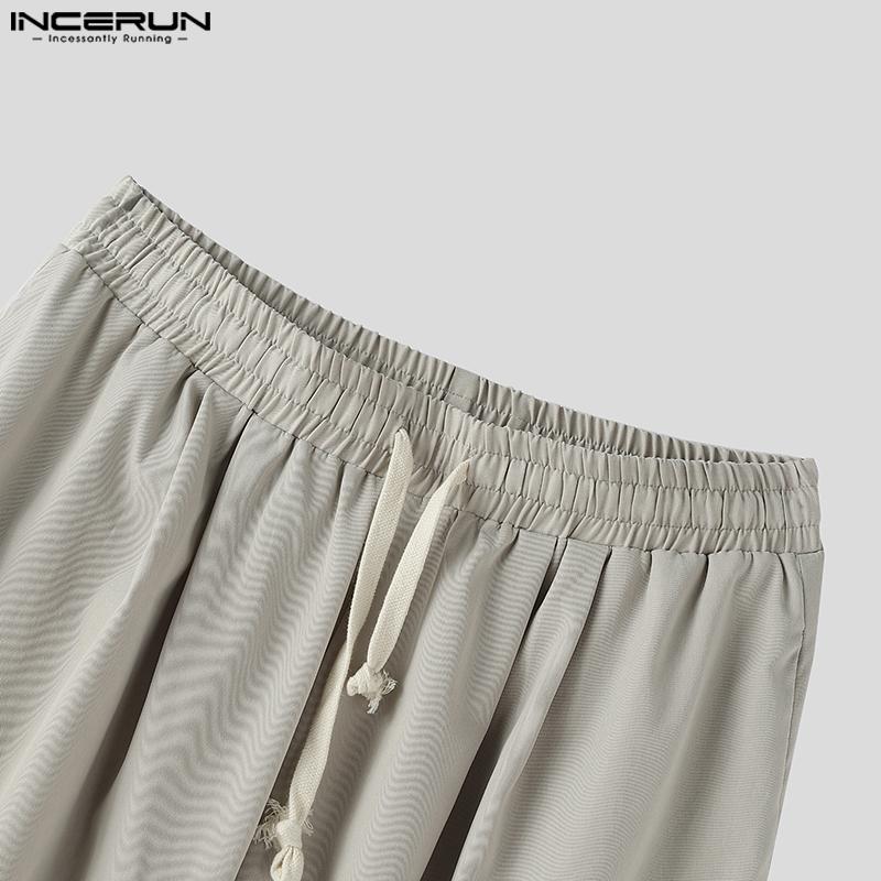 INCERUN Pánské kalhoty se stahovací šňůrkou Ležérní Elastický pas Dlouhé Volné Nadměrné Kalhoty