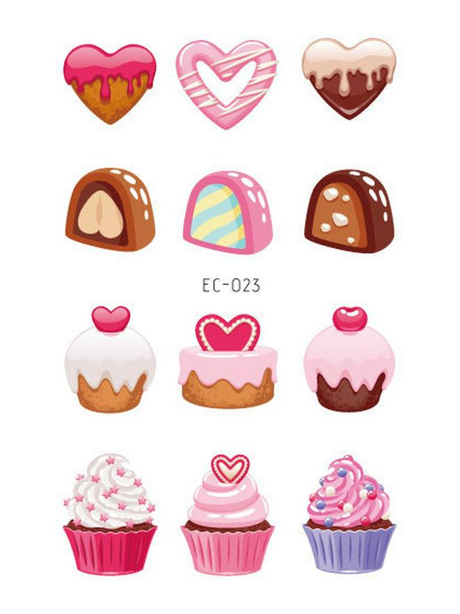 Wasserdichte Niedliche Eis & Donut Tattoo Aufkleber für Kindergeburtstage