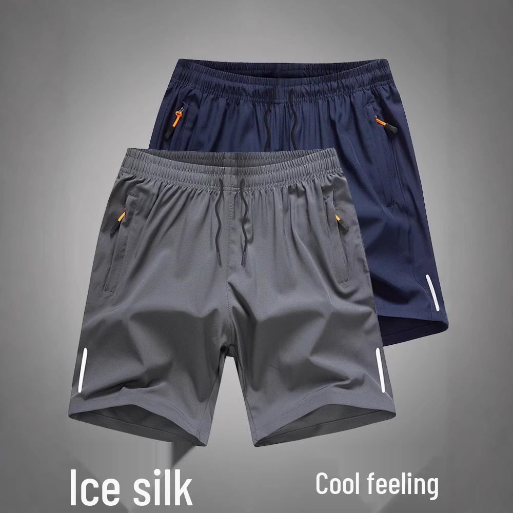 Men's Quick-Drying Ice Silk Sports Shorts - Loose, Thin, Straight-Leg, Wide-Leg, Casual for Running
