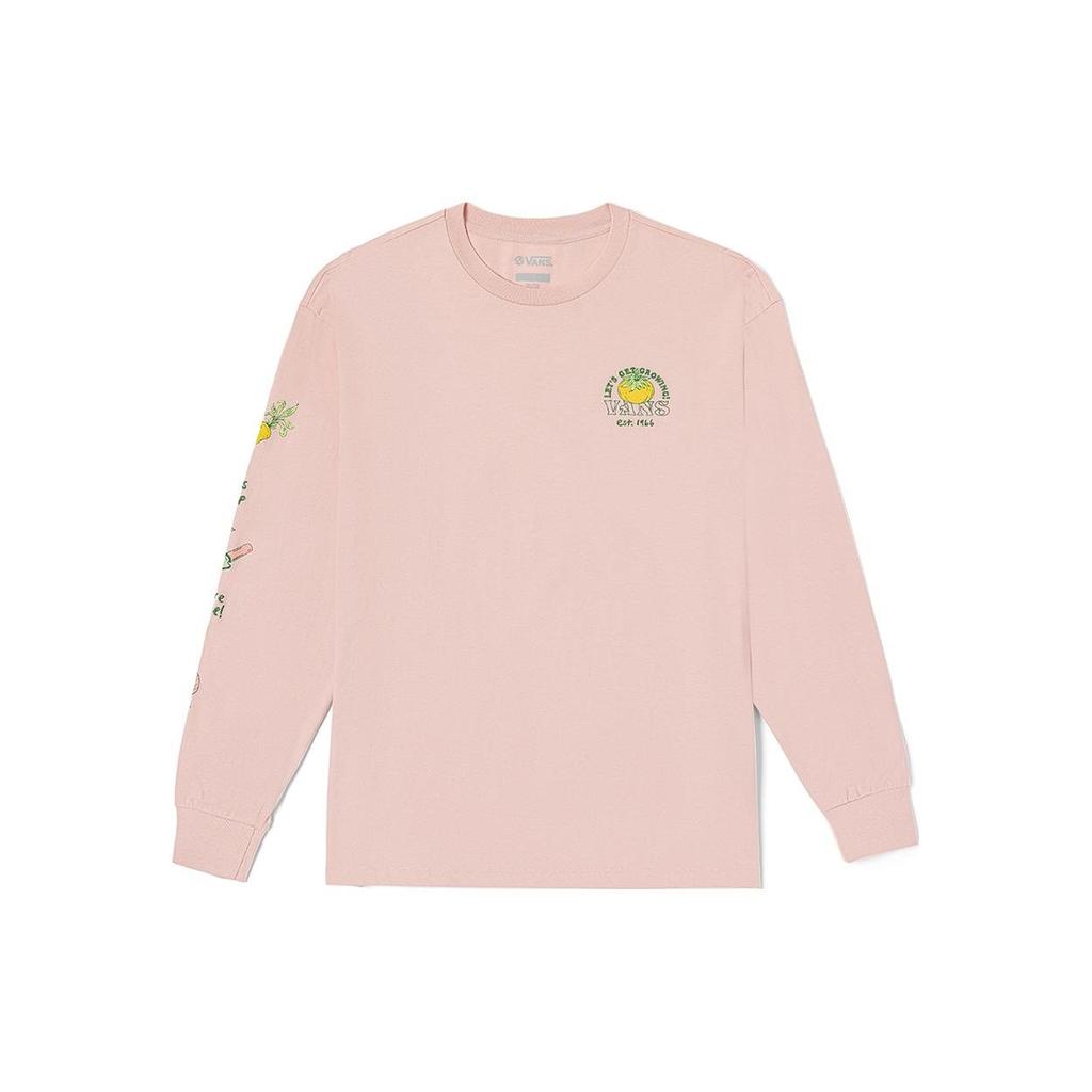 Vans Orange Print Crew Neck Long Sleeve T-Shirt Women Tops Smoke-Pink VN0007AMBQL