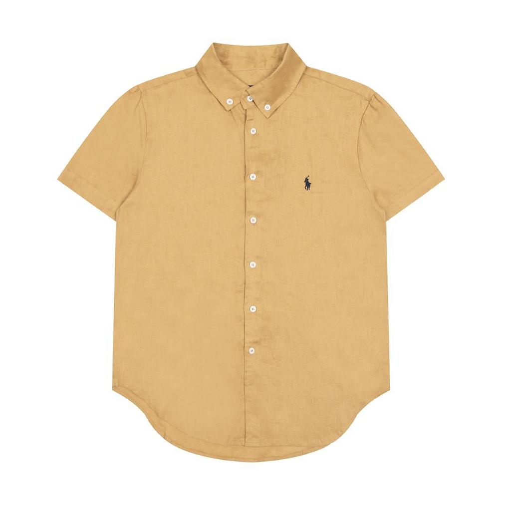 2025 Sommer Ralph RL Little Pony Besticktes Reines Leinen Göttinnen-Kurzarmhemd