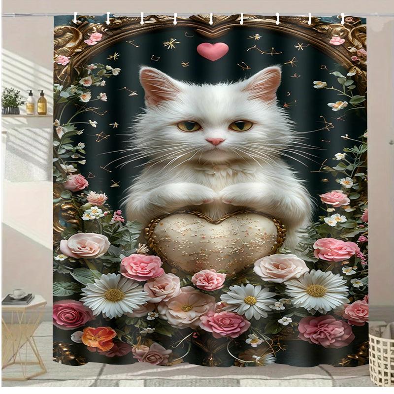 Cartoon Rainbow Sun Washable Dirt-Resistant Shower Curtain Shower Head Waterproof Polyester Bath Curtain For Home Decor
