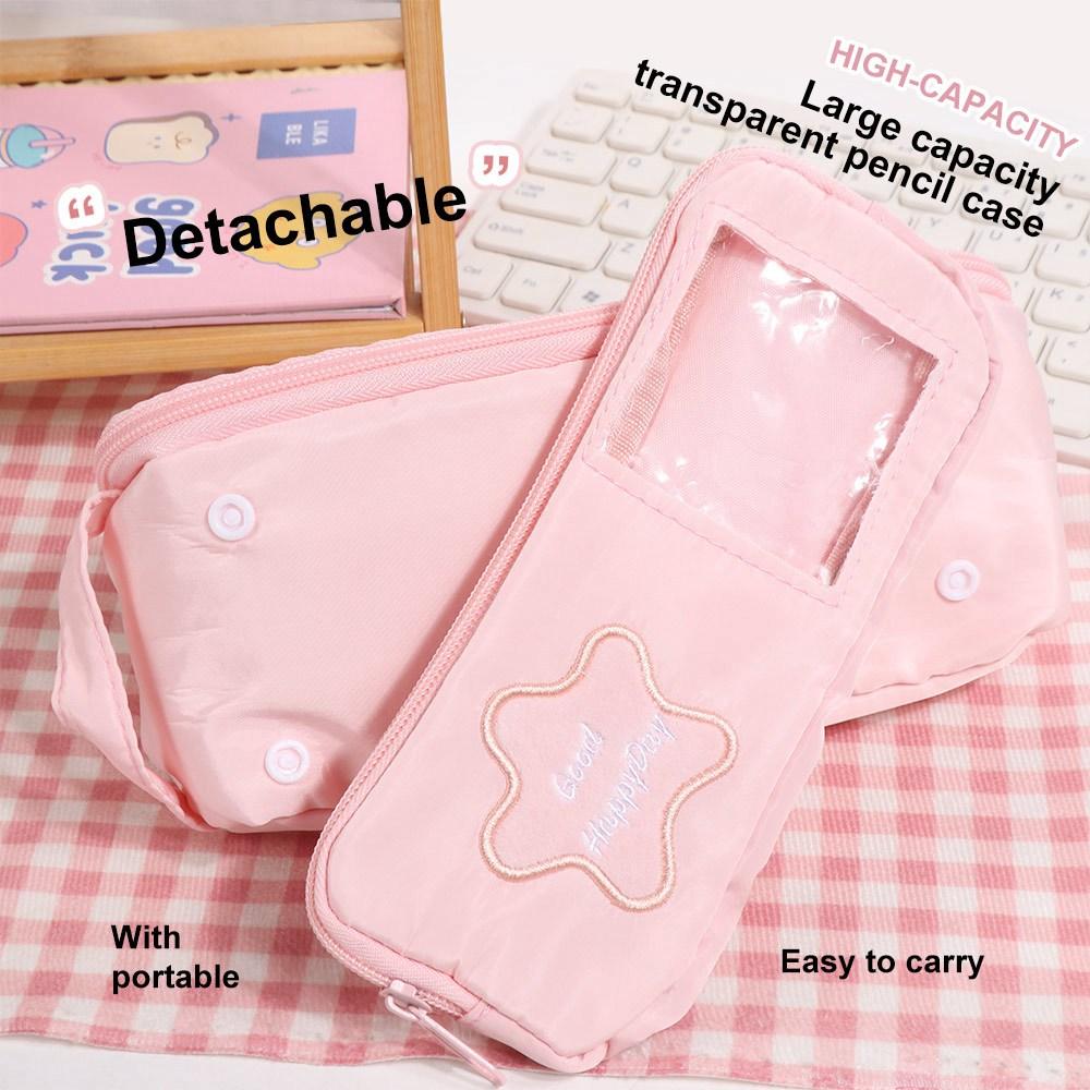 Multilayer Y2K Star Stationery Bag Handheld Desktop Storage Korean Pencil Case Large Capacity Aesthetic Ins Pencil Pouch Student