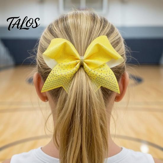 Secure Hair Grips for Dancers Sparkling Bow Clip, Glitter Sequin Clip Cheerleading Ribbon Bows Cheer Performance And Dance Team Accessories,