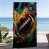 Fußball Sport Stil Übergroßes Weiches Strandtuch Dynamisches Spritzfarben Muster Mikrofaser Badetuch Schnelltrocknend