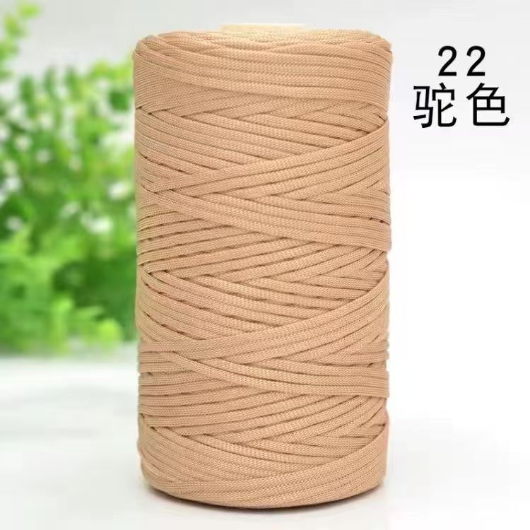Flat Belt Wool, Light Body Ice Silk Mercerized Cotton Linen, Hand-Woven Crocheted Diy Hook Bag, Hat Seat Cushion, Hollow Thread