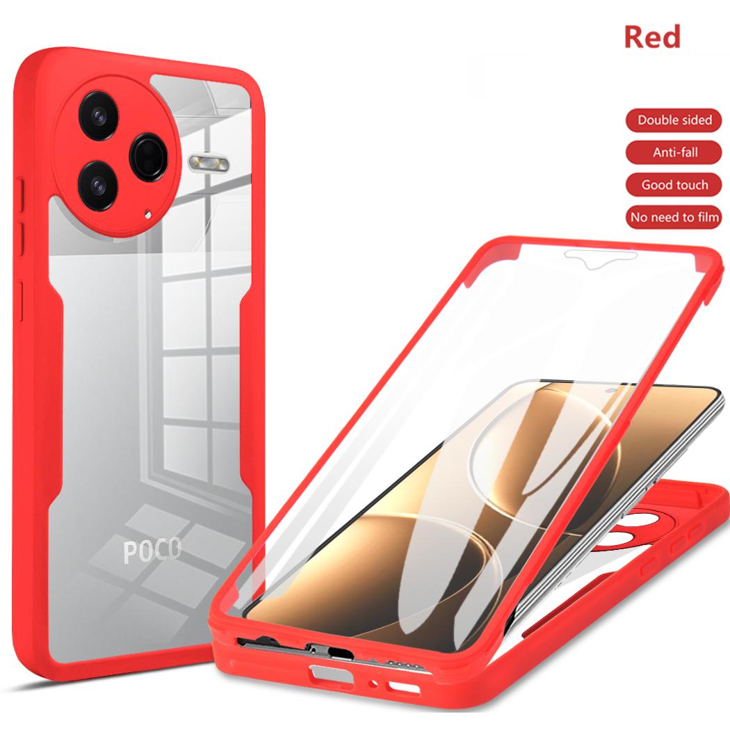 

Full Body Protection Shockproof Case for Xiaomi Poco F7 Pro F7 Ultra Protective Cover Clear Fundas Coque Capa Poco F7 Pro червоний